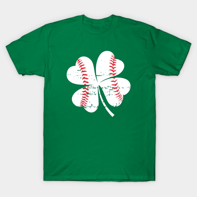 Lucky Baseball St Patricks Day Gift Men Catcher Shamrock T-Shirt by MasliankaStepan